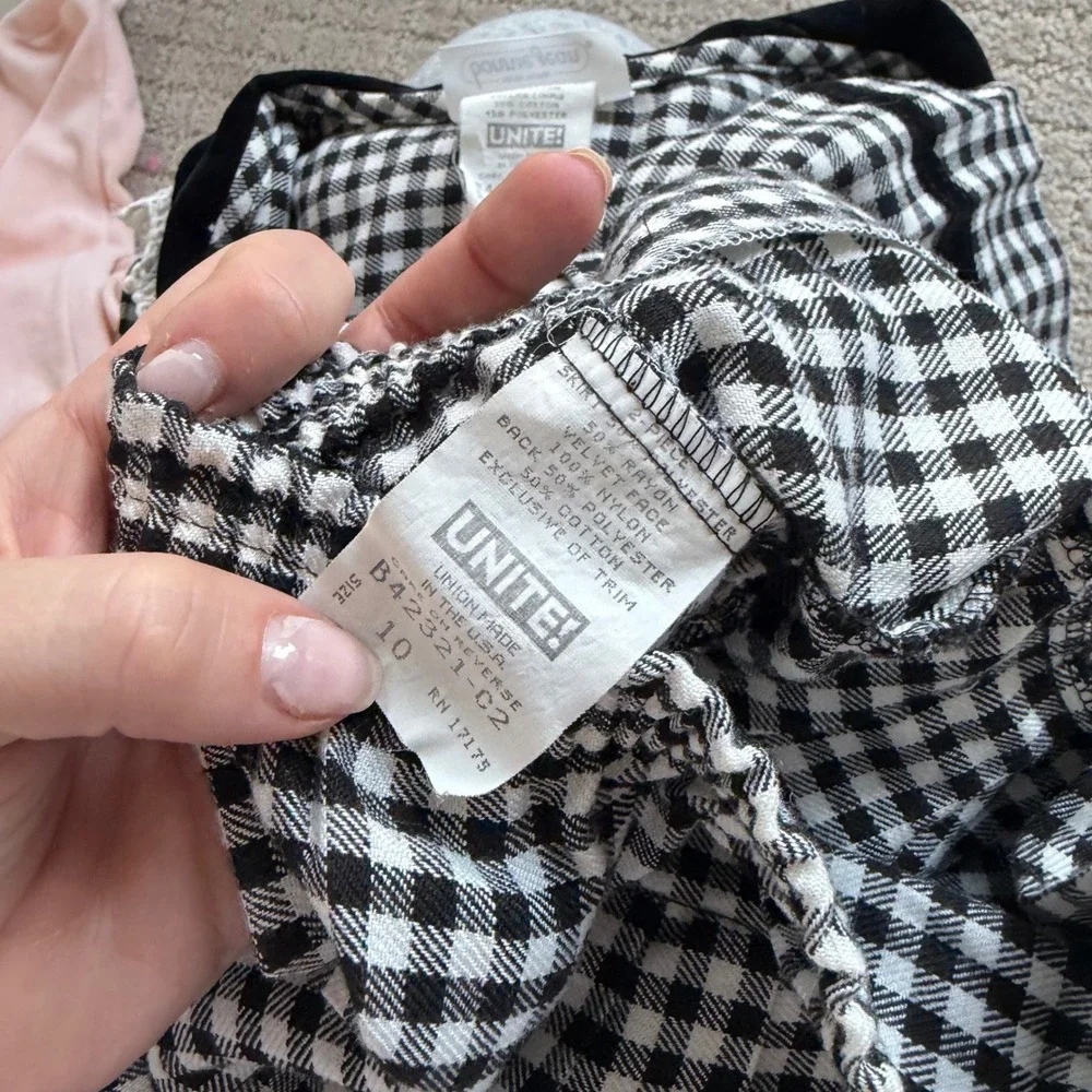 Vintage 90s Bonnie Jean Plaid Velvet Trimmed Skirt Set‎ Girls Size 10